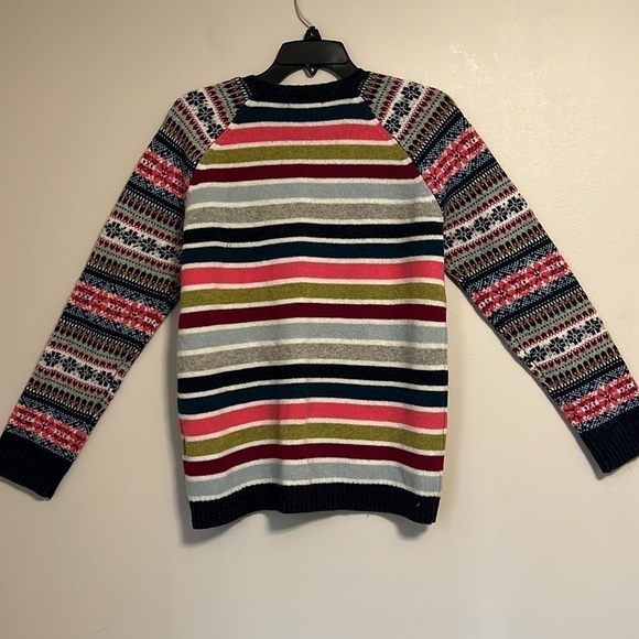Tabitha Webb Woolblend Fairisle Rainbow Striped Pattern Sweater Size Large - Picture 7 of 10